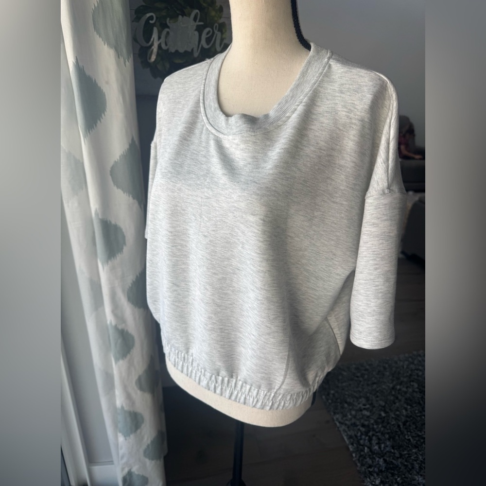 Yogalicious Gray Scuba Pullover Top XL | Soft Stretch Lounge